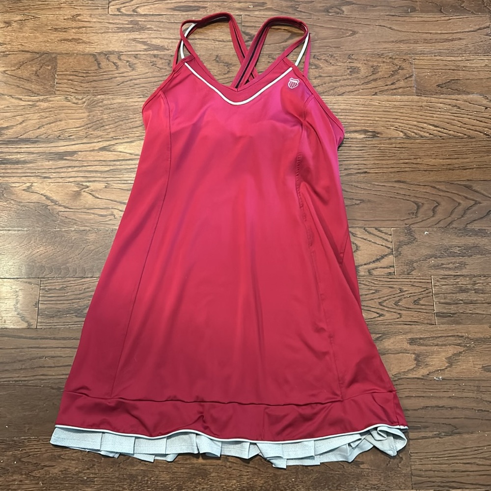 K-SWISS - Tennis dress skirt fuschia and grey pleaded size 10 (UK 14)
